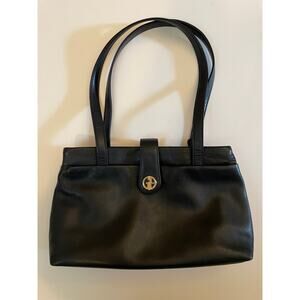 Vintage Giani Bernini Black Satchel Leather Purse Multi Pocket